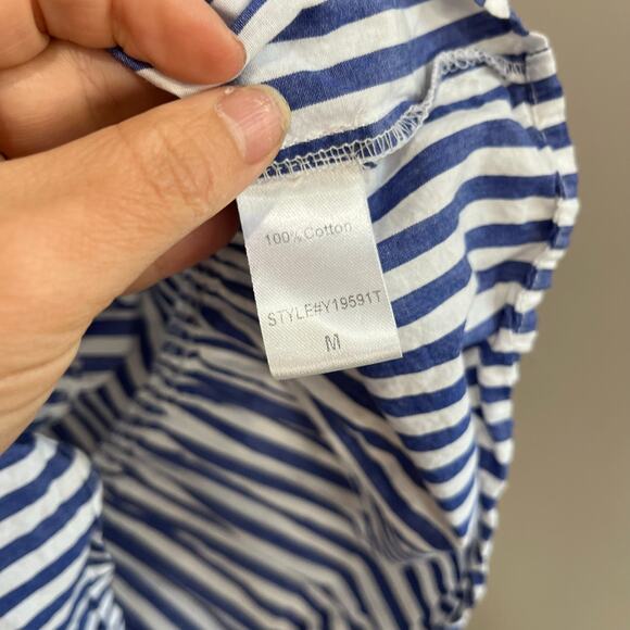 Tuckernuck Pomander Place Blue Stripe Dress Size M Cotton Poplin Preppy - Picture 8 of 10